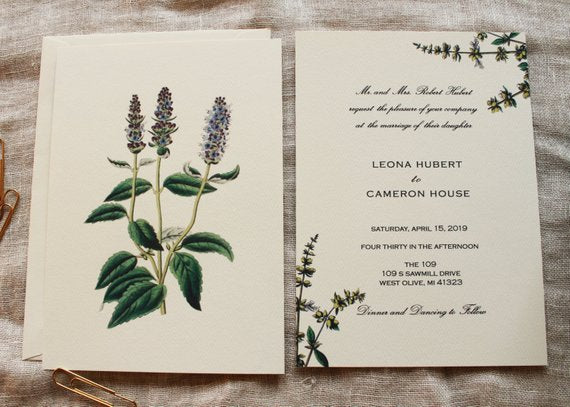 Herbal Wedding Invitation Suite