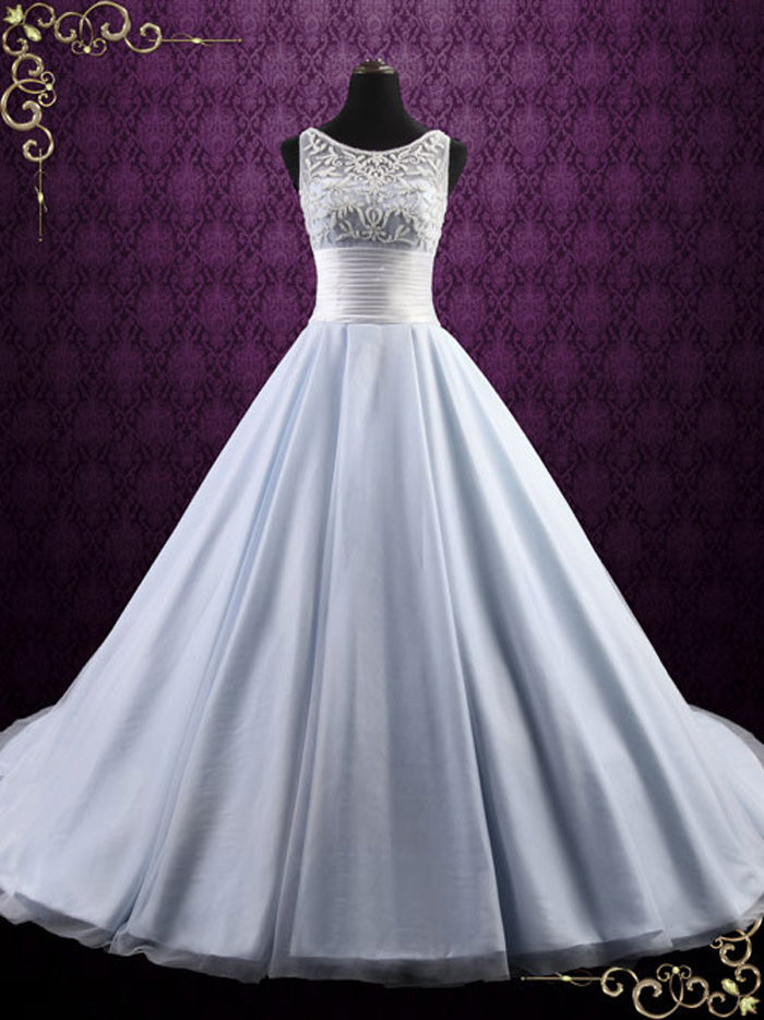 Ice Blue Ball Gown Wedding Dress