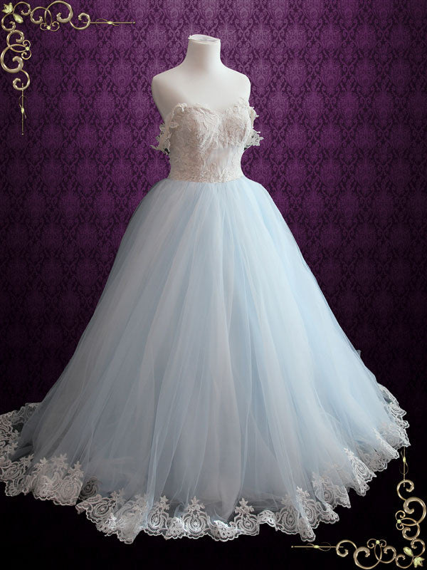 Light Blue Princess Wedding Dress