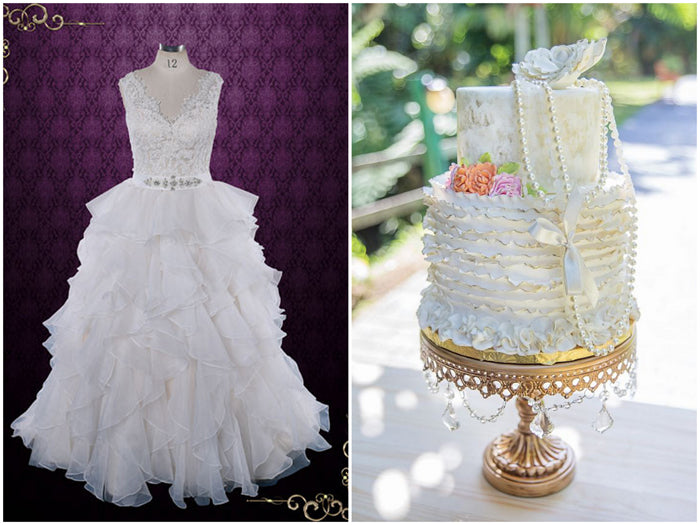 Ruffle Wedding Dress and Ruffle Cake