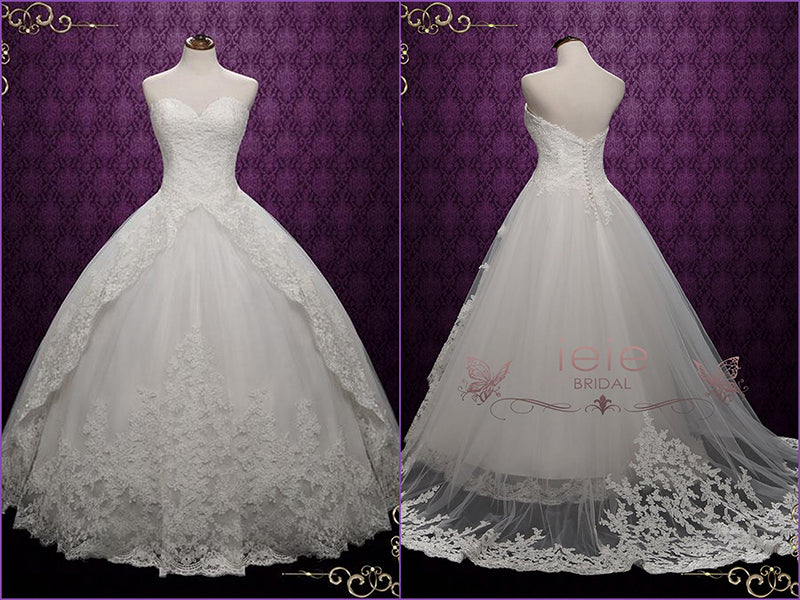 Strapless Lace Ball Gown Wedding Dress