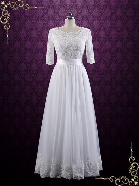 Vintage Modest Lace Wedding Dress