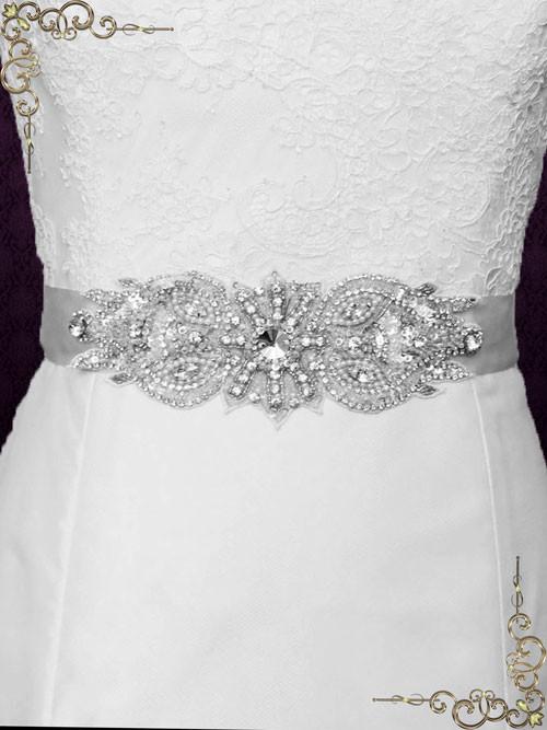 Jeweled Crystal Bridal Sash with Rhinestones