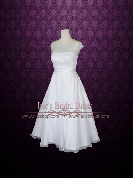 Simple Tea Length Wedding Dress