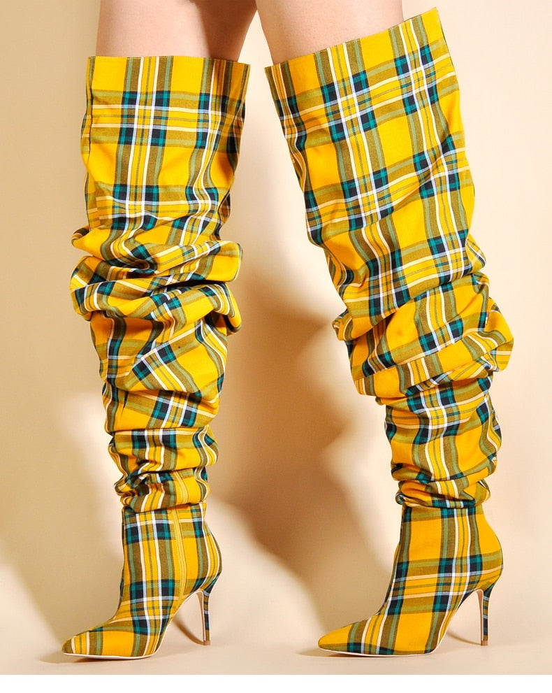 yellow plaid shoes