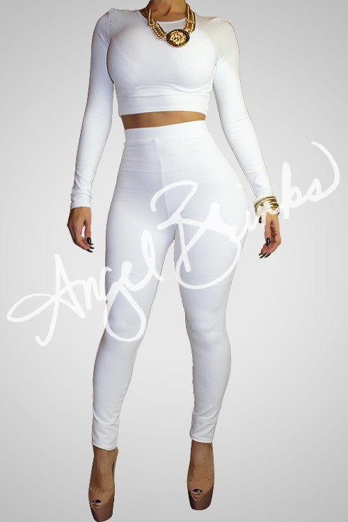 white high waisted leggings