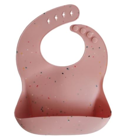 Mushie Bibs Siliconen Slab - Confetti Pink