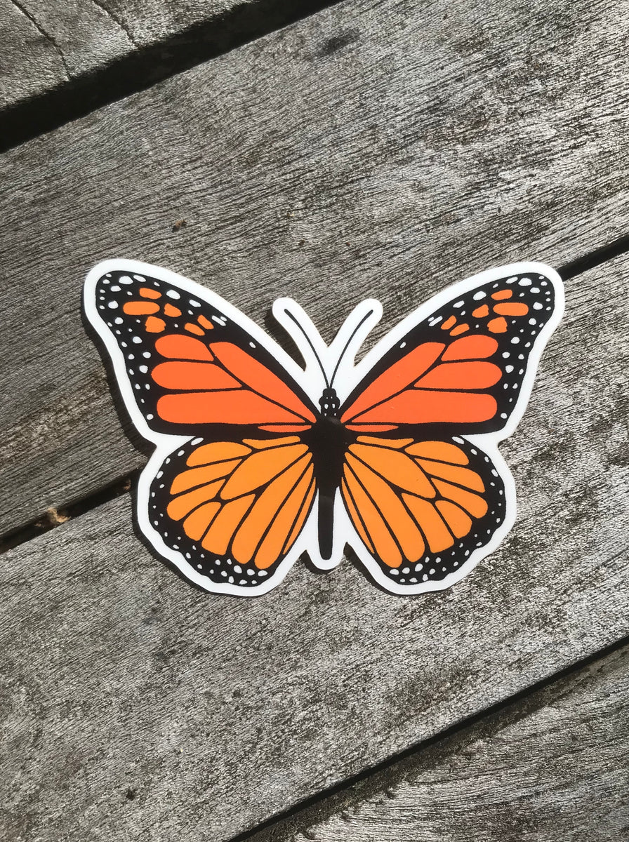 Orange Butterfly Sticker Acs Aesthetic