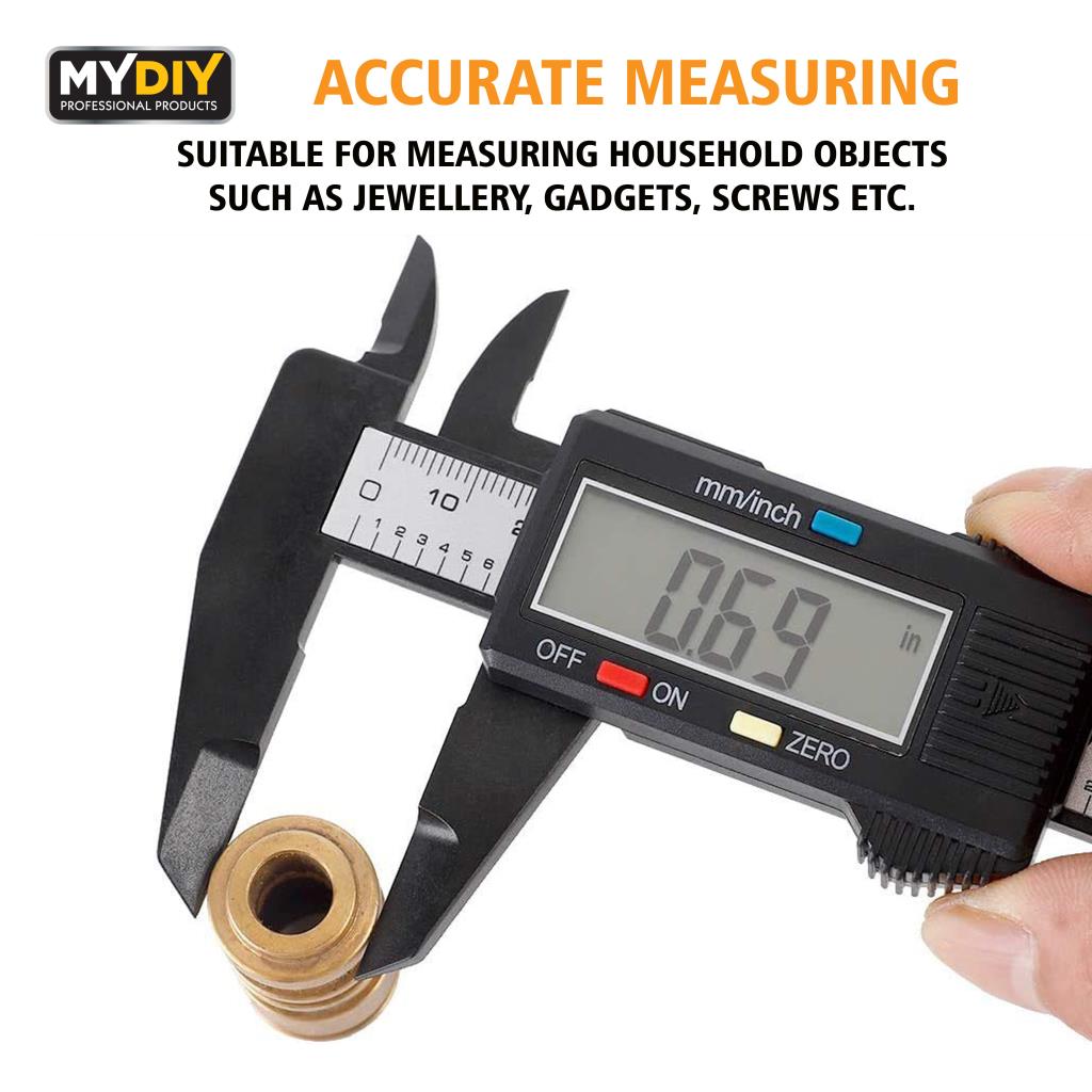 6'' LCD Digital Vernier Caliper Micrometer Measure Tool Gauge Ruler 150mm Black 