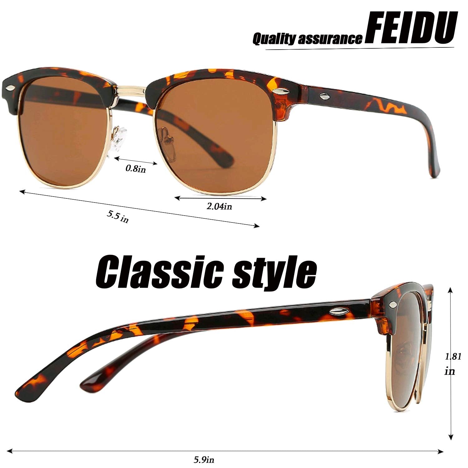 Gafas De Sol Para Hombres Mujeres - Half Frame Polari... - TODOENCARGO.COM