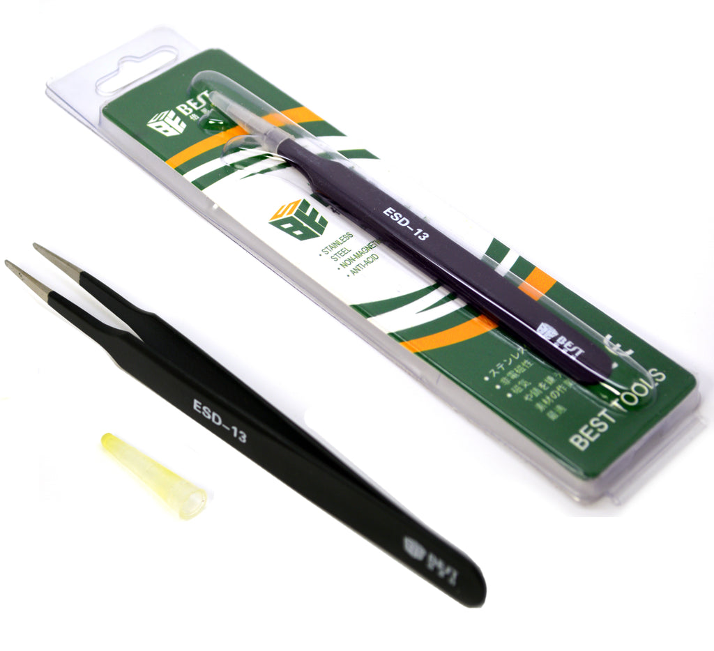 1* TOYO ESD-14 Non-magnetic Steel Extermely Fine&Sharp Tip Anti-static Tweezers 