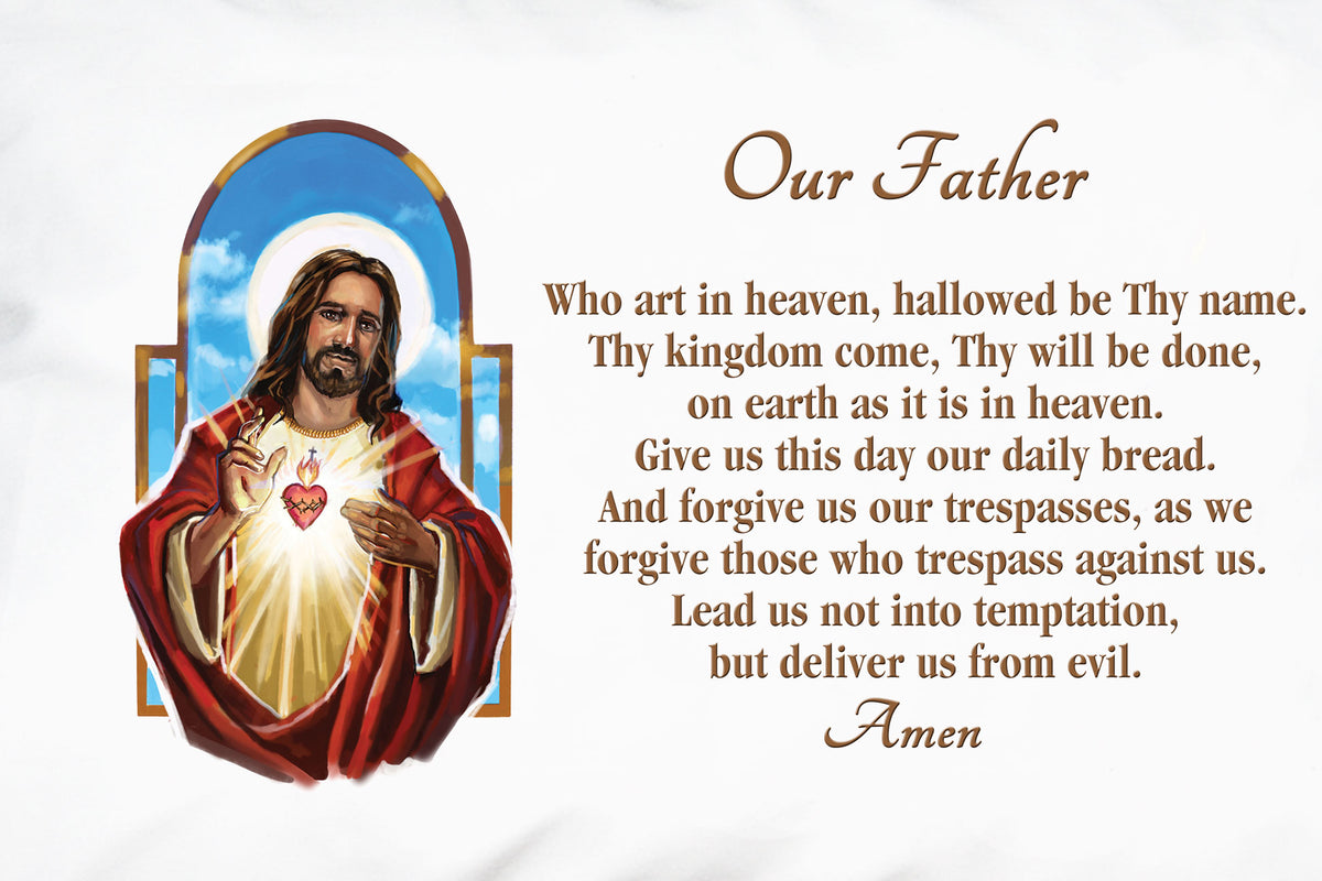 First Prayers | The Our Father - Sacred Heart Prayer Pillowcase