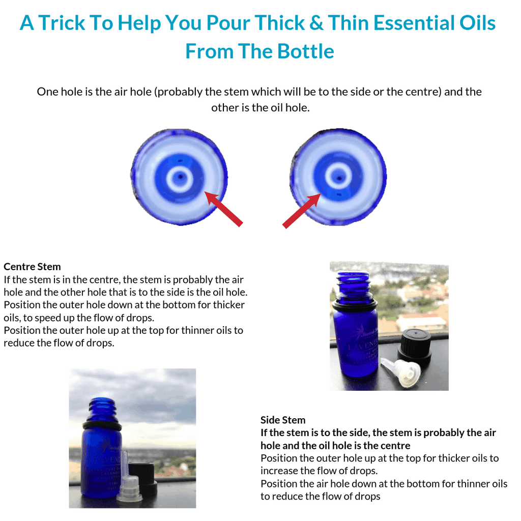 how to pour thick and thin essential oils from the bottle