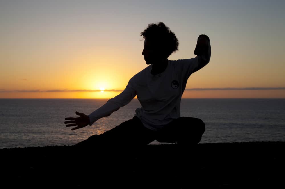 Tai chi at sunset