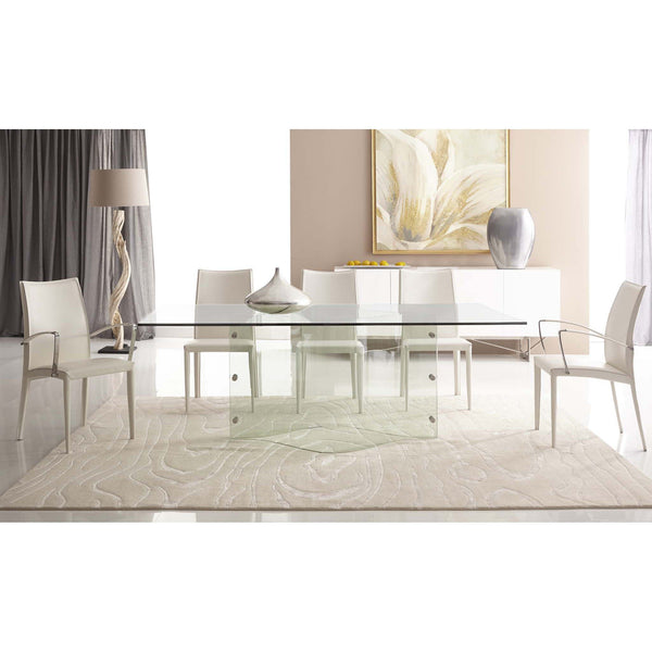 Onda Bent Glass Rectangular Dining Table Modtempo