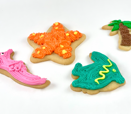 Tropical Iced cut out cookies