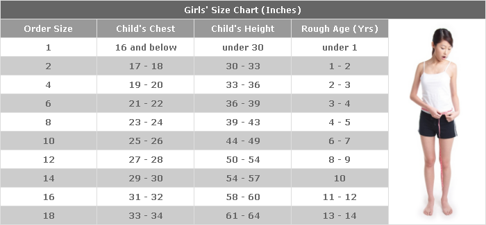 Pretty Girl Size Chart