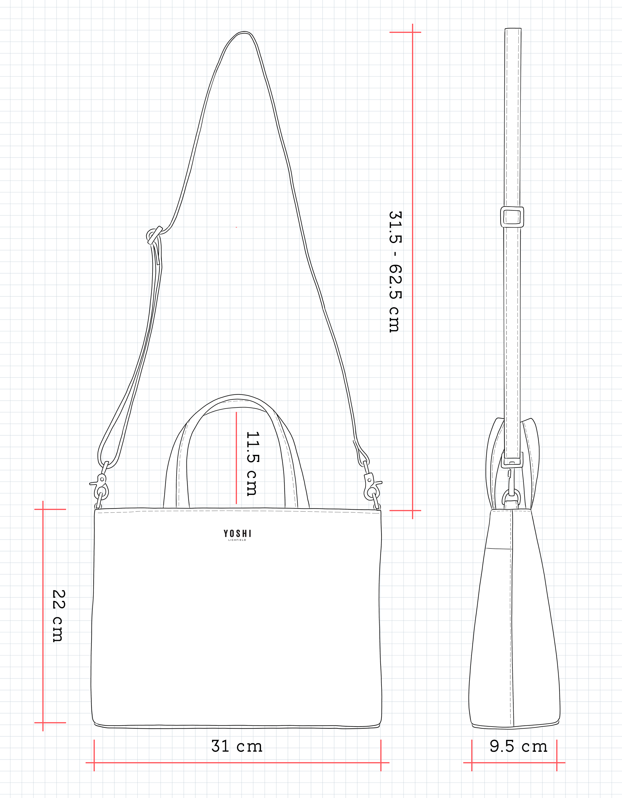 Y26 Leather Grab Bag Dimensions