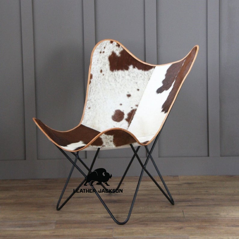 cowhide folding butterfly chair