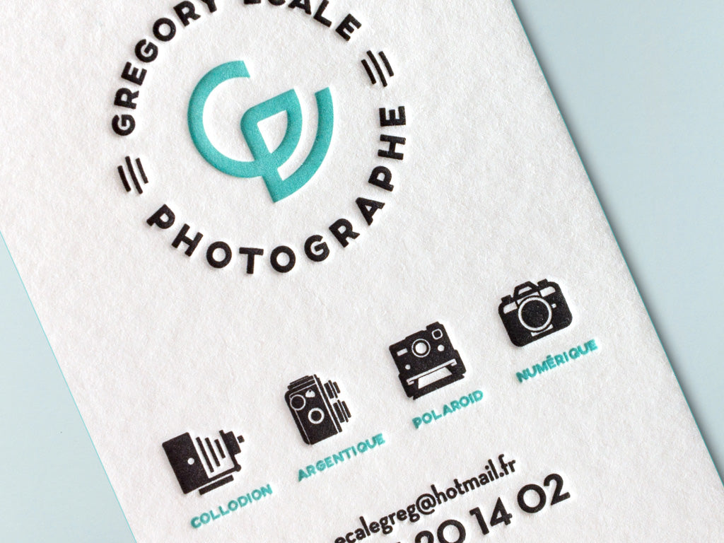 carte de visite letterpress