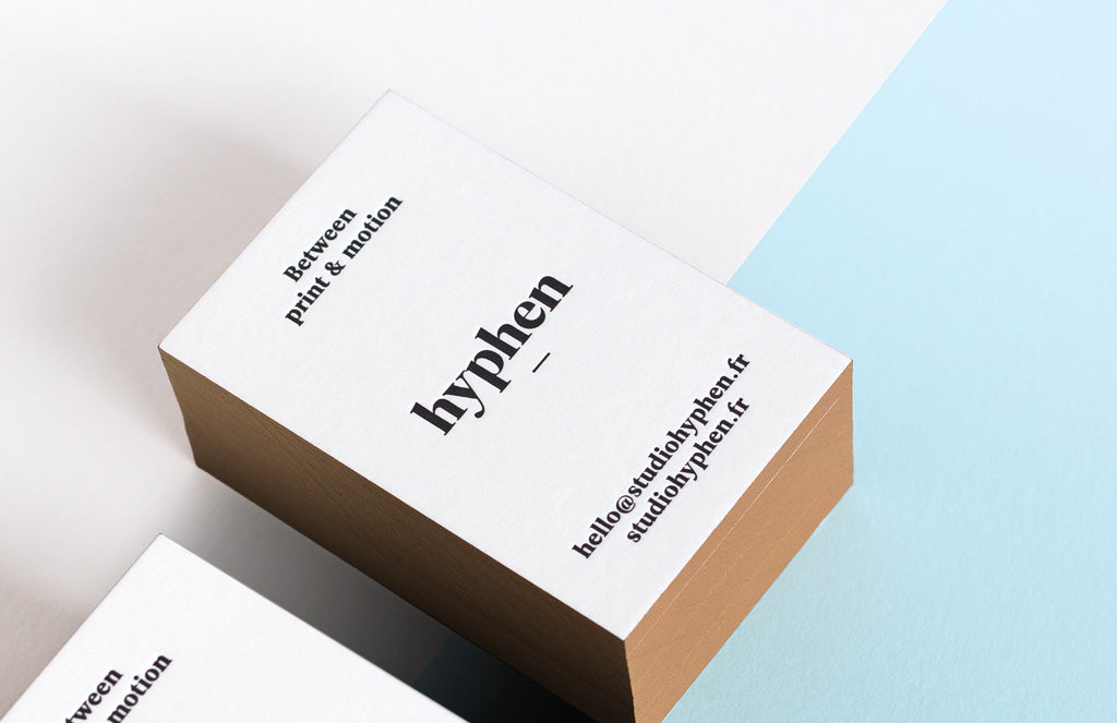 Carte de visite letterpress - design Studio Hyphen