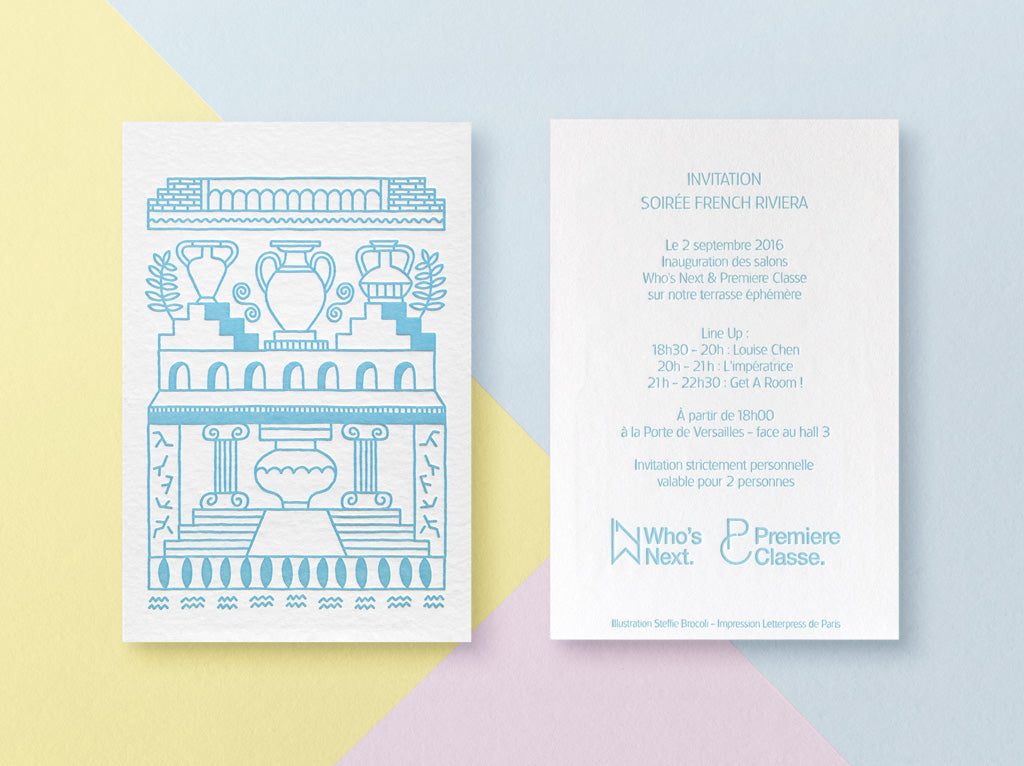 carton d'invitation Who's Next - Letterpress de Paris
