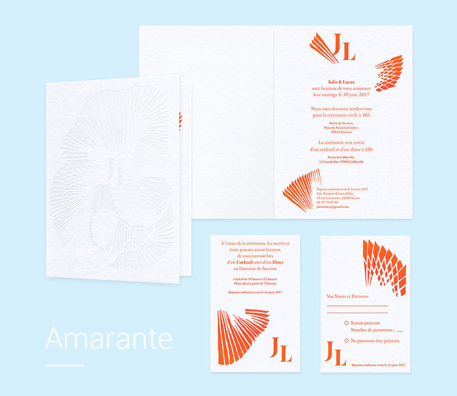 Faire-part de mariage personnalisable - Letterpress de Paris x Byzance 