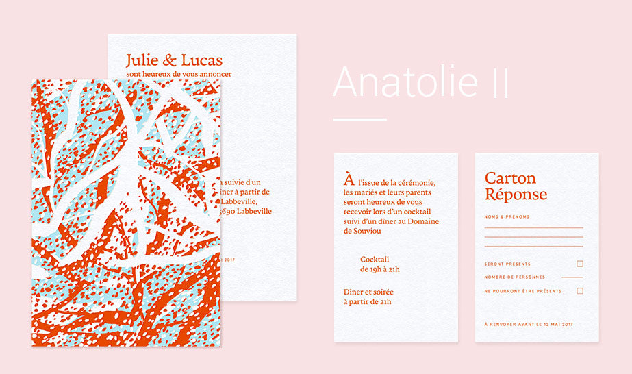 Faire-part de mariage personnalisable - Letterpress de Paris x Byzance 