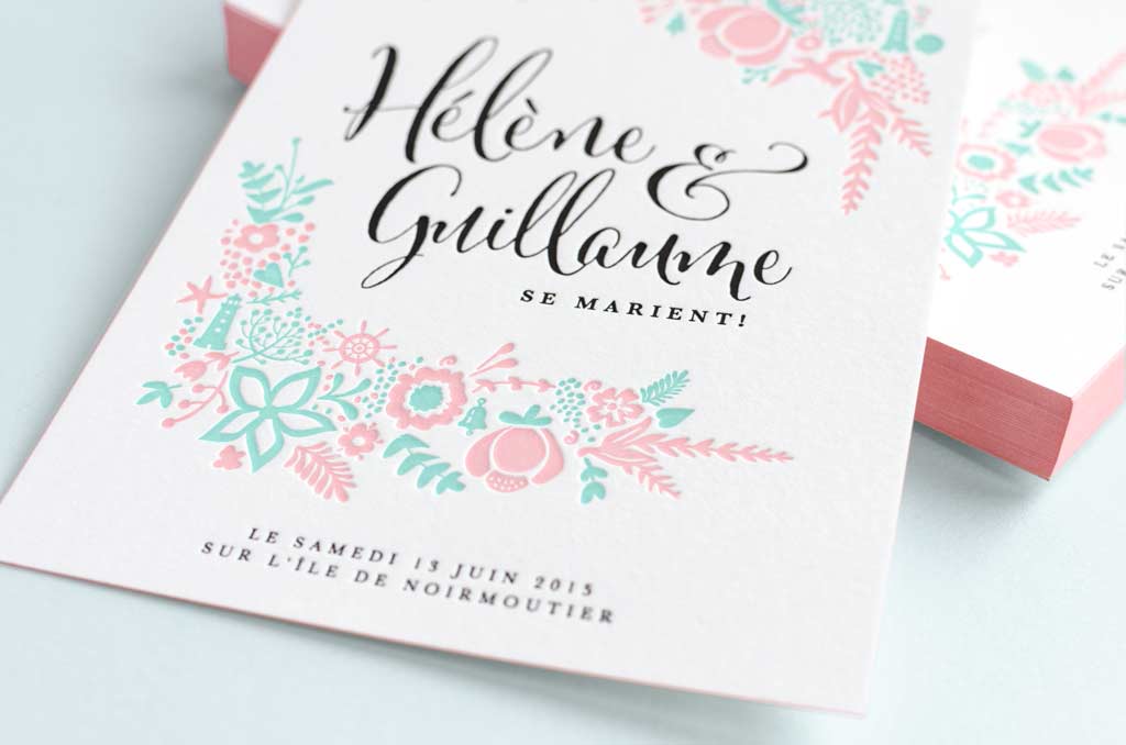 Faire-part de mariage letterpress