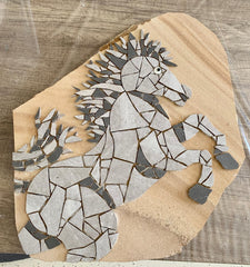 Horse Mosaics On Sandstone