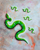 Red Brush Art Animal Portrait Snakes Acrylic Painting