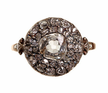 Georgian Old Mine Cut Diamond Cluster Ring