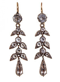 Victorian Paste Leaf Earrings