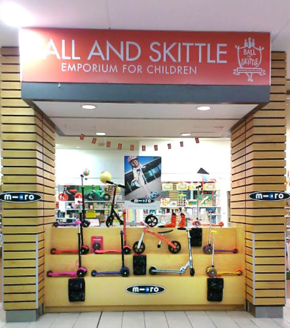 Ball and Skittle Emporium super Micro Scooter Stockist display