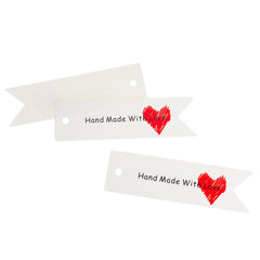 25 White Paper Tags Handmade With Love - TL129