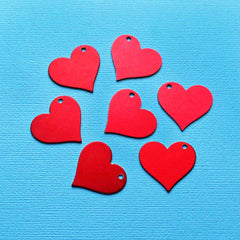 Heart Stamping Blanks - Red Anodized Aluminum - 25mm x 27mm - 10 Tags - MT385