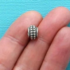 Spacer Metal Beads 9mm x 7mm - Silver Tone - 10 Beads - SC135
