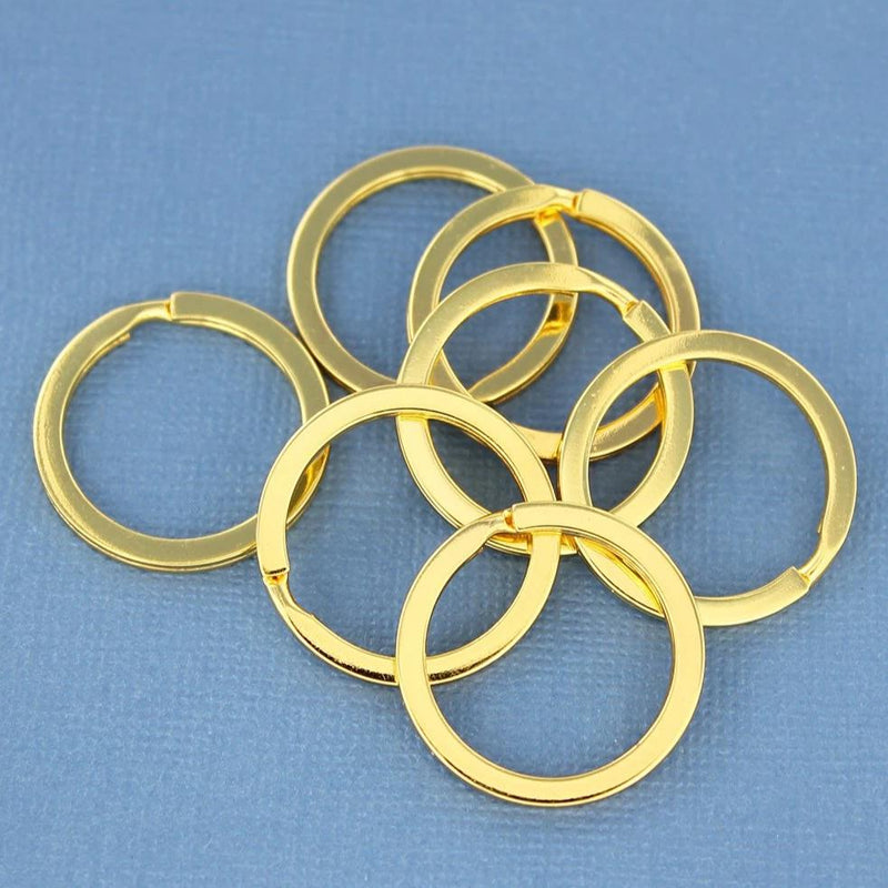Gold Tone Key Rings - 25mm - 10 Pieces - Z681
