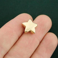 Star Spacer Acrylic Beads 14mm x 13mm x 4mm - Metallic Gold - 12 Beads - GC657