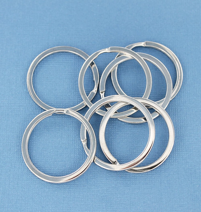 Silver Tone Key Rings - 35mm - 15 Pieces - Z694