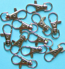 Silver Tone Swivel Lobster Clasps - 37.5mm x 16.5mm - 5 Pieces - Z020