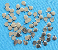 Circle Drop Stamping Blanks - Stainless Steel - 5mm x 7mm - 25 Tags - MT175