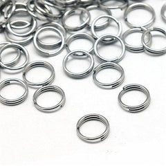 Silver Tone Split Rings 8mm x 1.4mm - Open 15 Gauge - 250 Rings - J043