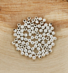Spacer Metal Beads 4mm x 4mm - Silver Tone - 500 Beads- FD232