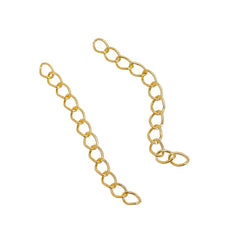 Gold Tone Extender Chains - 50mm x 4.0mm - 50 Pieces - FD498