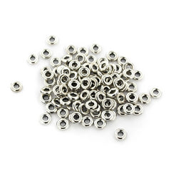 Flat Round Spacer Metal Beads 5mm - Silver Tone - 200 Beads - SC7700