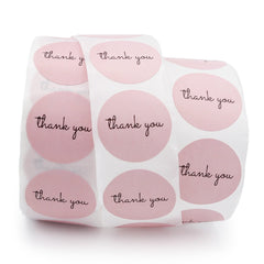 100 Pink Thank You Self-Adhesive Paper Gift Tags - TL147