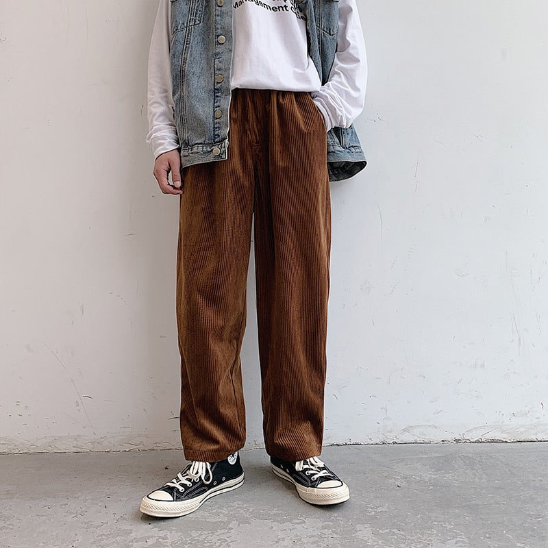 corduroy loose pants