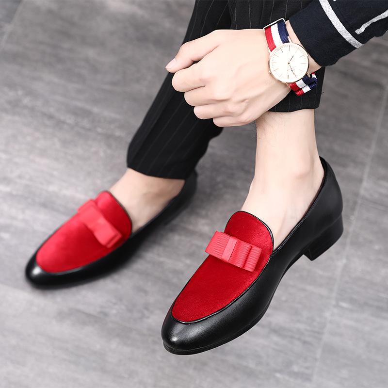 red suede casual slip on