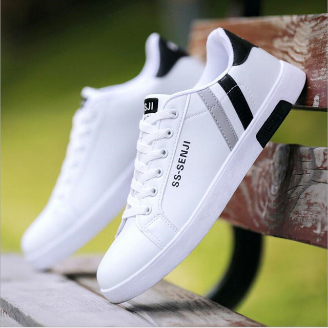 Black and White PU Casual Shoes 